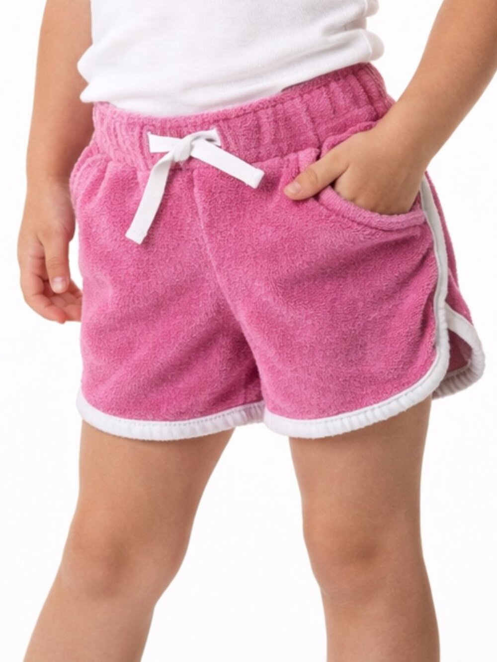 Cat & Jack Girls Terry Cloth Shorts Pull-On  Drawstring XS 4-5 Pink